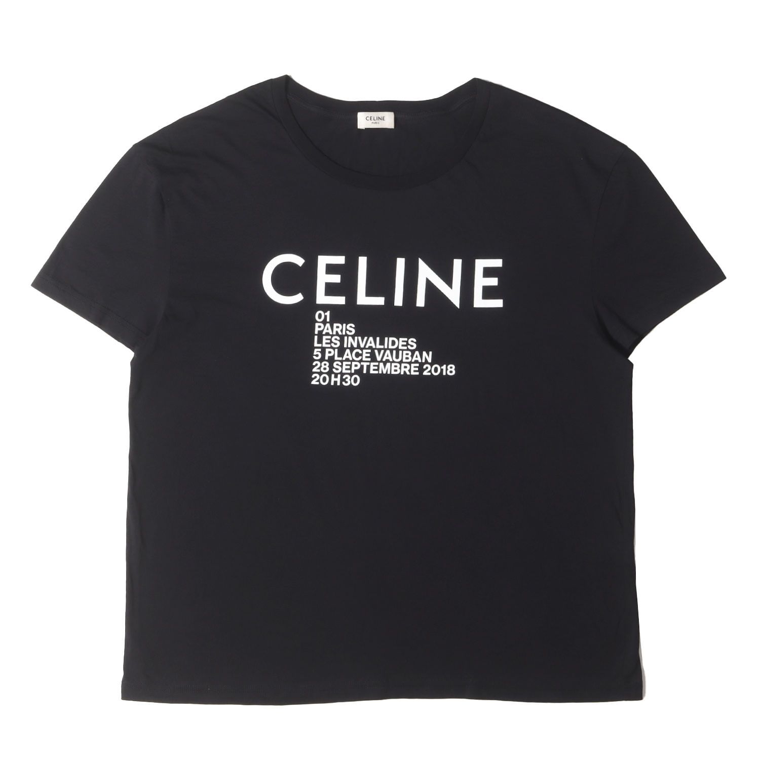 美品 CELINE ブラック ロゴ Tシャツ 半袖 S 美品】CELINE セリーヌ Tシャツ ブラック 黒 サイズ:XL