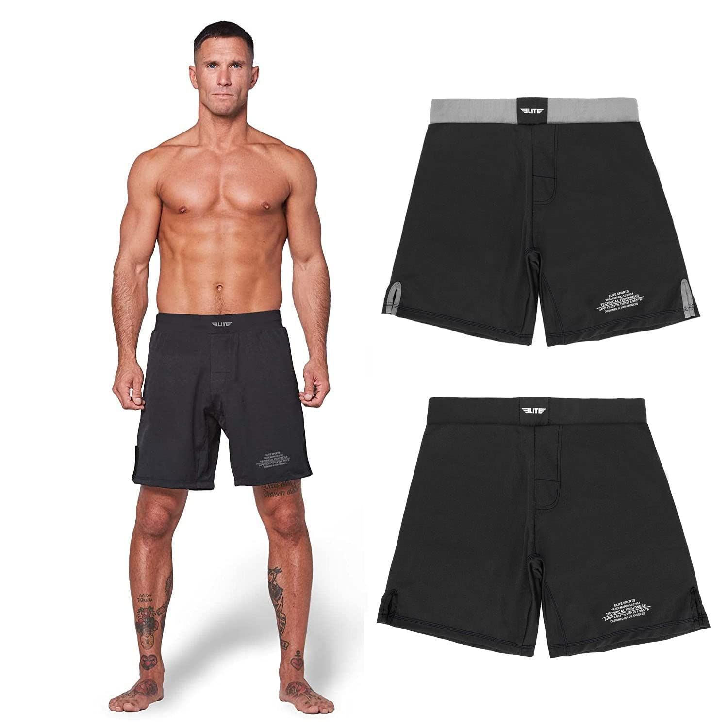 柔術 BJJ メンズ MMA ファイトショーツ、ブラックジャックUFC、BJJ、ノーギ、グラップリング、柔術ショーツ， グレー， Medium [グレー] [M]