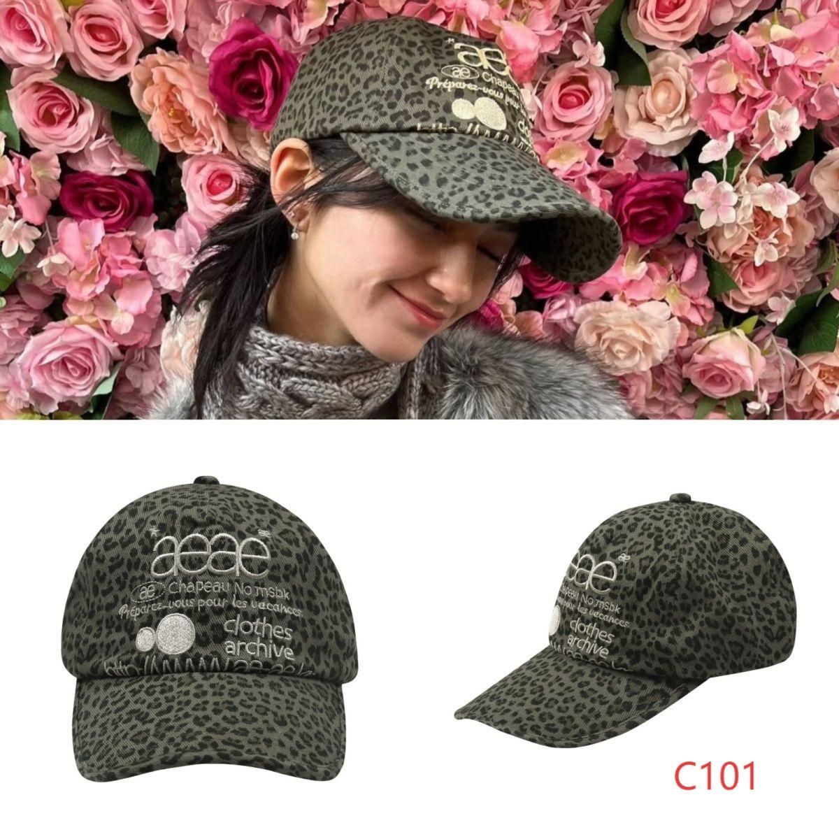 韓国aeae 芸能人同款 刺繍アルファベット 迷彩柄 ベースボール