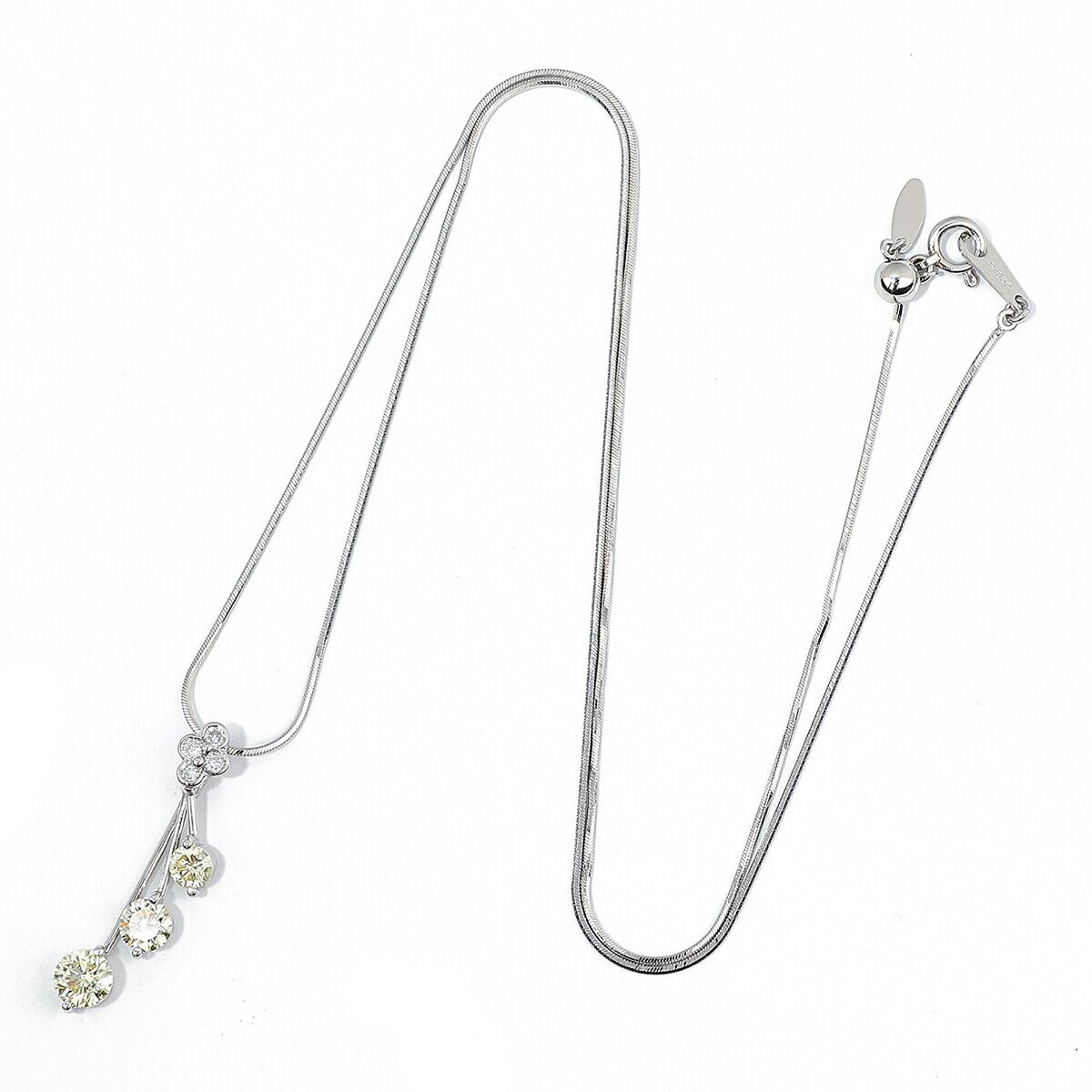 agete pt900 ダイヤモンド スウィング ネックレス プラチナ アガット イエローダイヤモンド 0.202ct イエローダイヤモンド 0.323ct