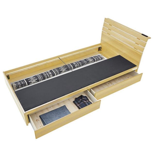 東谷 Azumaya 引き出し付ベッド B-90S-NA 新生活 おしゃれ 模様替え 映え NEXPOTALLINN_EU