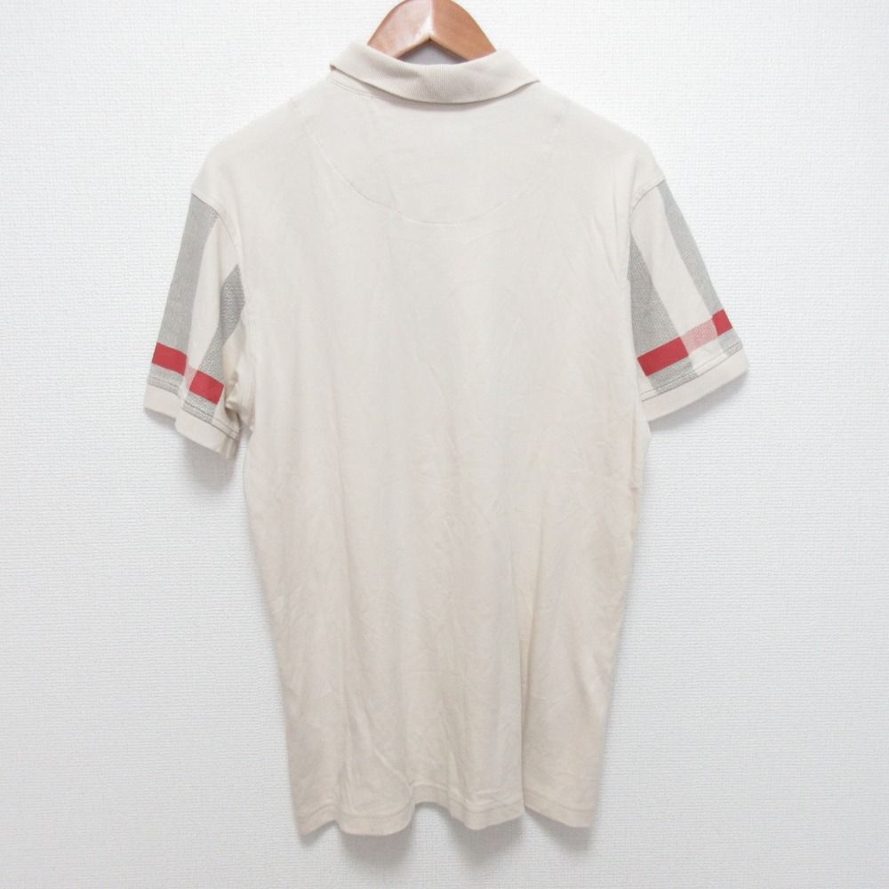 BURBERRY バーバリー チェック柄 ショートスリーブ ポロシャツ カットソー サイズL ベージュ レディース 古着