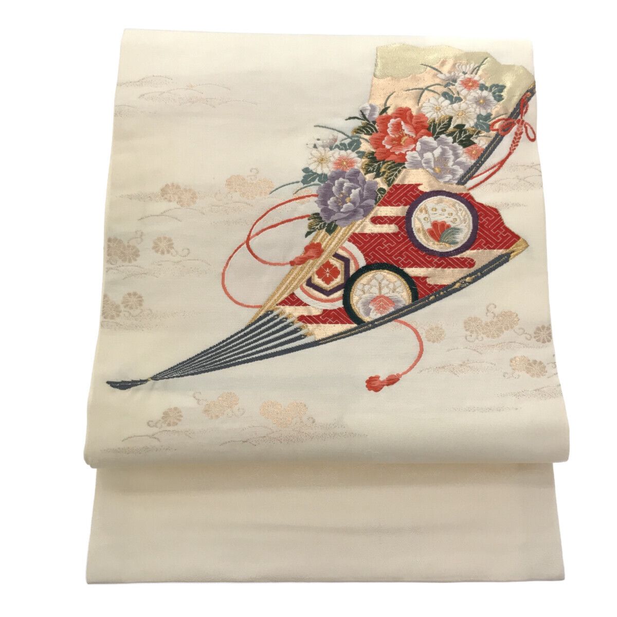 平和屋着物○本場染大島紬 訪問着 9マルキ 片輪車文 正絹