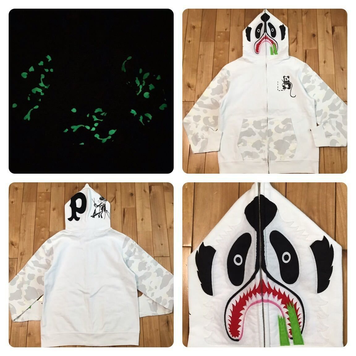 ★蓄光★ XL City camo パンダ パーカー Panda full zip hoodie a bathing ape BAPE エイプ ベイプ  アベイシングエイプ 迷彩