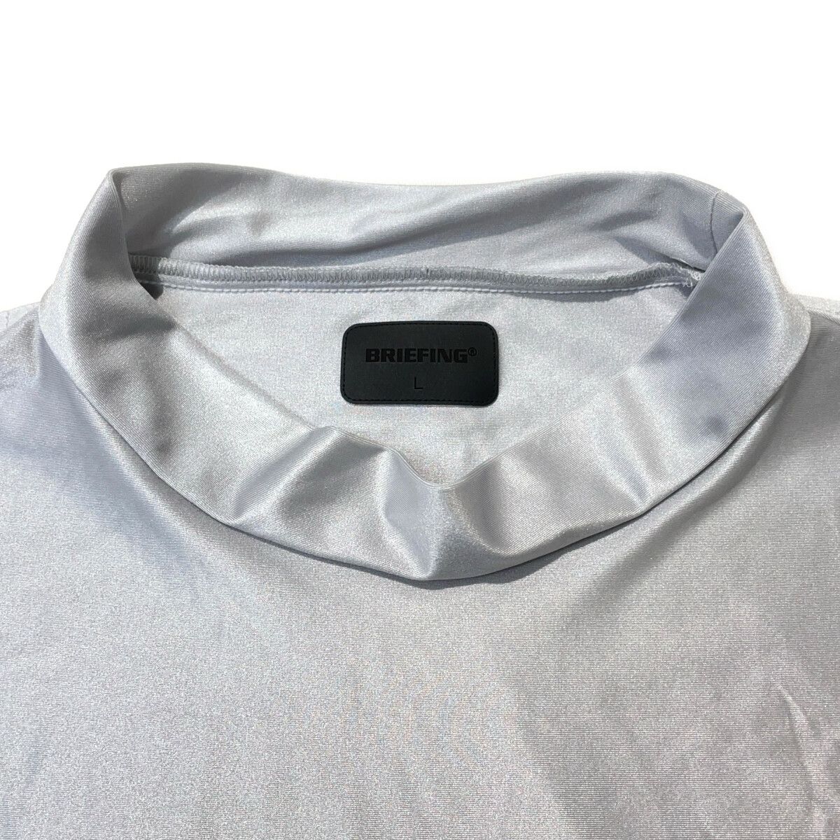 中古 メンズ ブリーフィング BRIEFING 半袖シャツ L シルバー モック