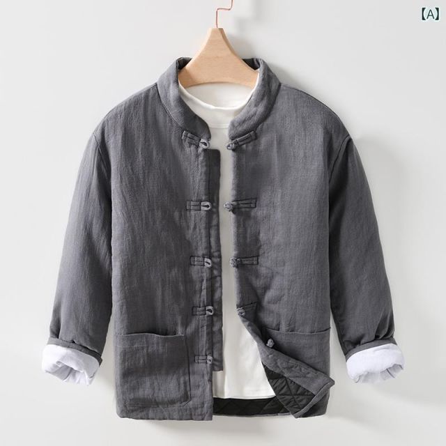 XL 秋冬 コーデ メンズ 服 シンプル ファッション オシャレ 大人 かっこいい 大きいサイズ ストリート 紳士服 綿麻 レトロ 唐 ジャケット