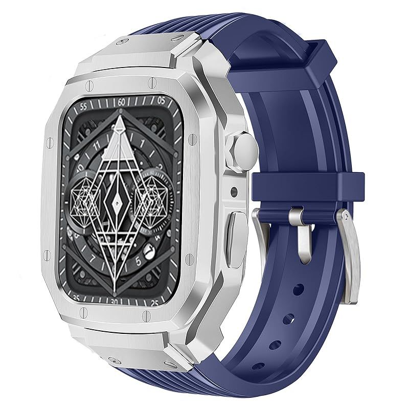 【新品】 ANYOI 対応 コンパチブル アップルウォッチ バンド 合金製 Series 9/8/7/SE/SE2/6/5/4 Apple Watch バンド ケース 一体型バンド 交換ベルト あっふウォッチバンド 耐衝撃 通気 男女通用(耐衝撃 