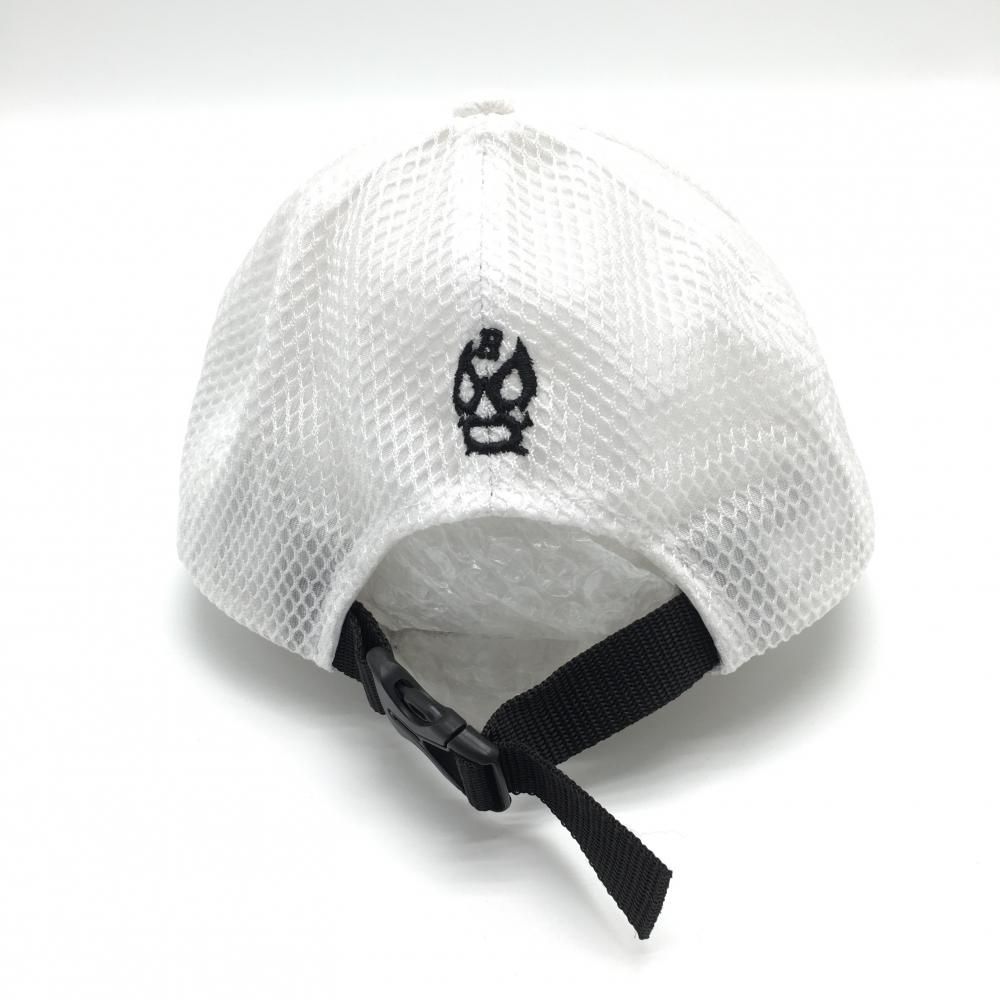 ラッセルノ フラットメッシュキャップ 白×レッド ルチャマスク