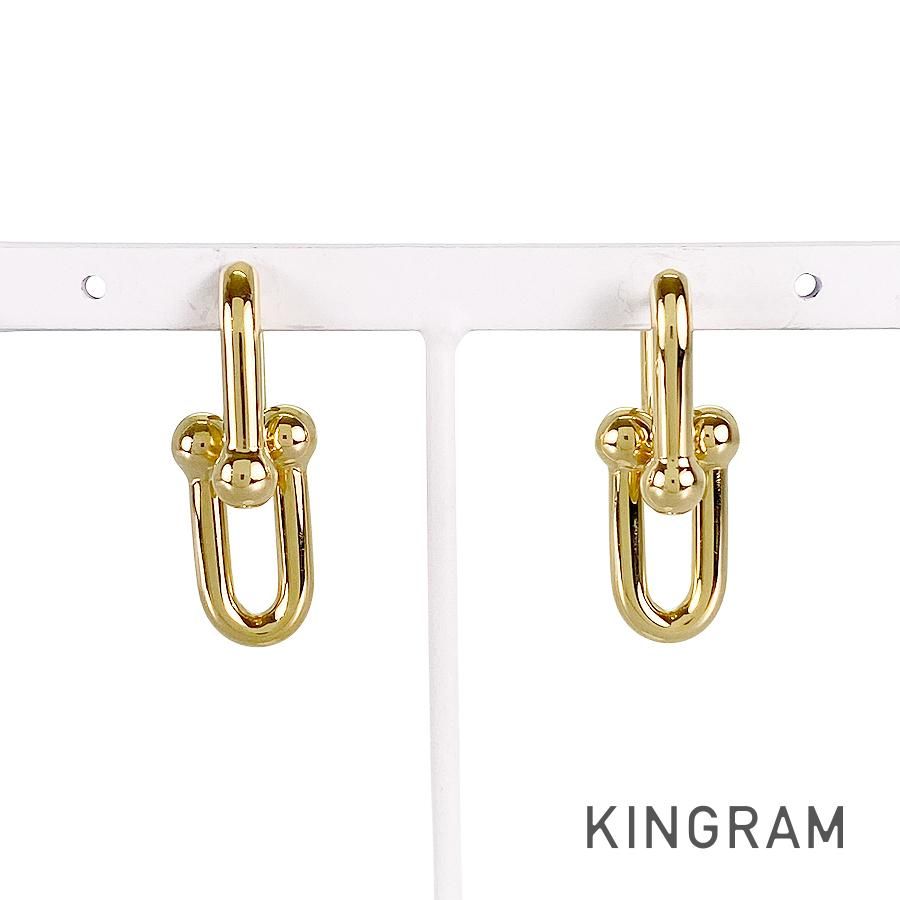 【鑑定付・片耳のみ】ティファニー　ハードウェア　ミディアムリンク　ピアス　K18 大人気【Tiffany&Co】ハードウェア ミディアム リンク ピアス