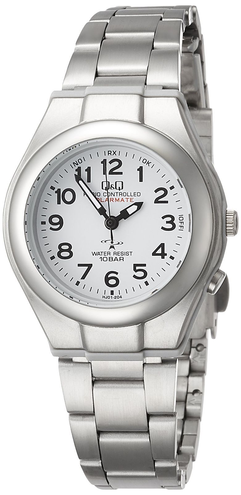 キューアンドキュー 10気圧防水 腕時計 電波時計 ソーラー HJ01-204 シチズンQ-Q レディース シルバー
