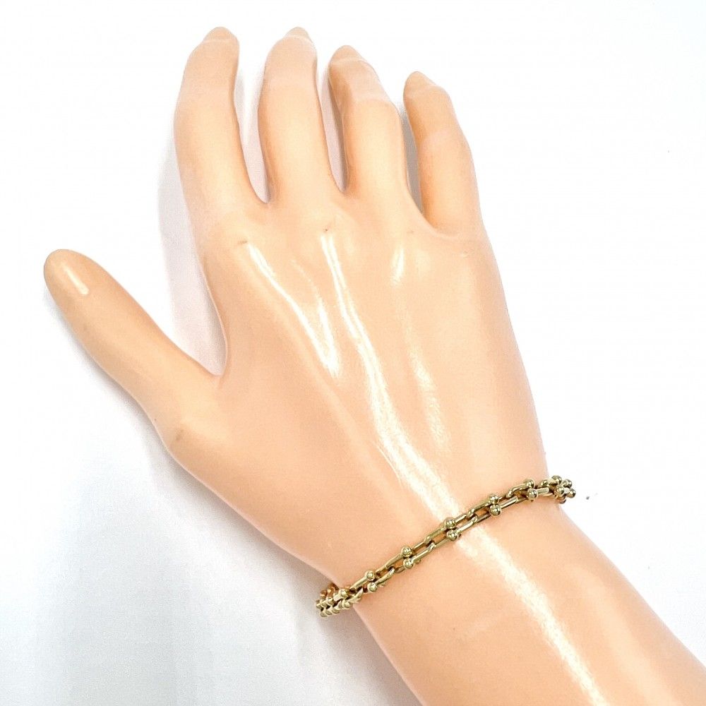 ティファニー ブレスレット ユニセックス ハードウェア マイクロ リンク ブレスレット ジュエリー メンズ レディース 男女兼用 K18YG 750 TIFFANY-Co. K18イエローゴールド 約10.0g 品