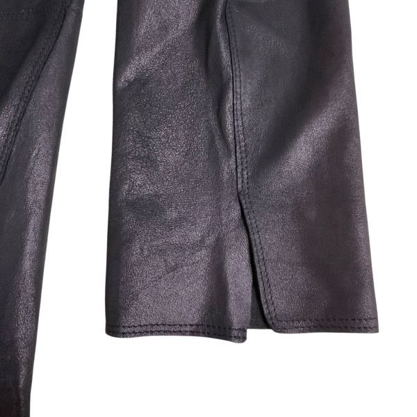 ◆ ランバン LANVIN COLLECTION レザージャケット 上着 羽織り 長袖 薄手 Vネック 黒 ラムレザー M 9号 レディース S5W097 USTAUSTRALIA_COM_AU