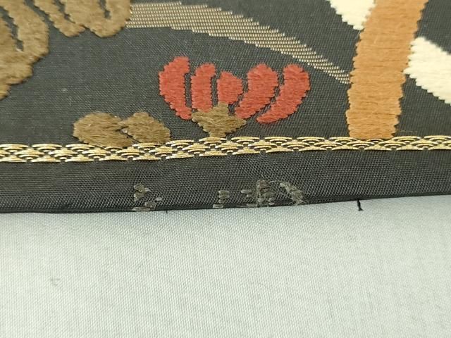 平和屋着物○六通柄袋帯 唐織 雪輪野菊文 金糸 正絹 逸品 DAAS3188ps