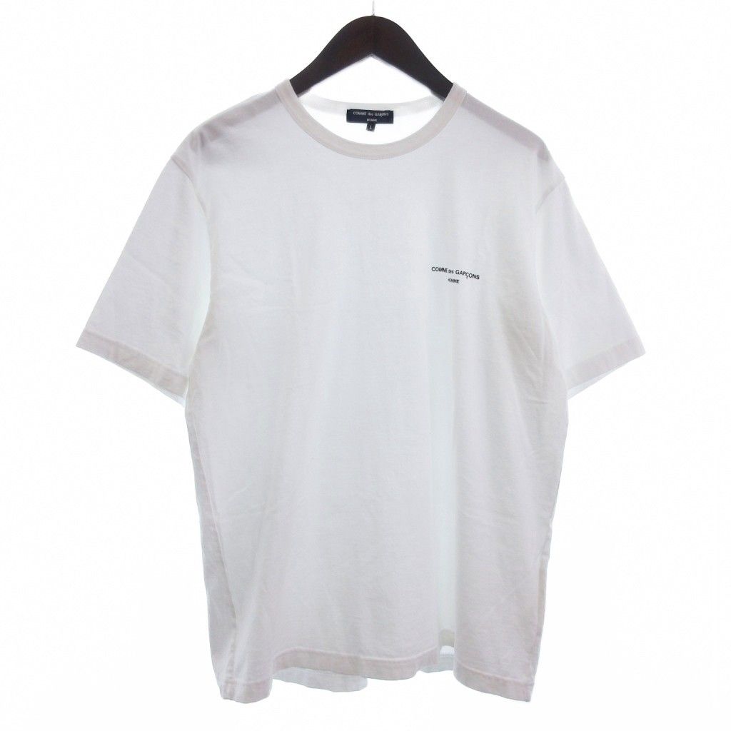 コムデギャルソンオム COMME des GARCONS HOMME 23年製 Cotton Logo Tee Tシャツ カットソー 半袖 コットン HM-T101 白 ホワイト L