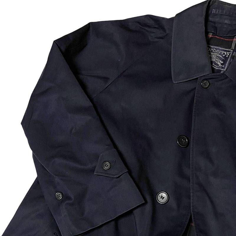 BURBERRY バーバリー メンズ ステン コート ネイビー S〜M相当 ノバチェック プローサム OJ10-2