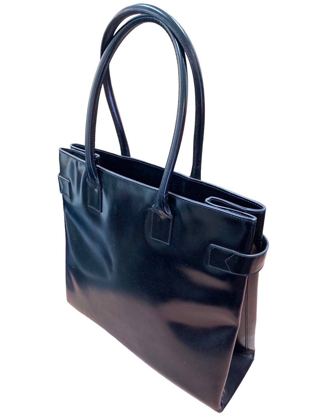 美品 グッチ エナメル ハンドバッグ トートバッグ ブラック bk4802.jpg