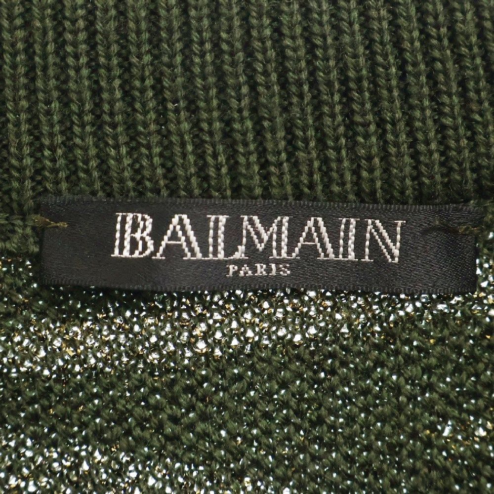 BALMAIN (バルマン) 14AW ゼブラ柄 ショルダーボタン クルーネック 