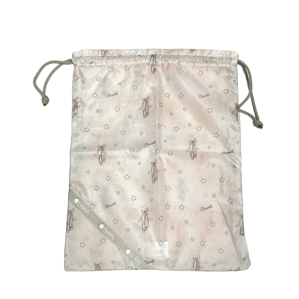 LESPORTSAC レスポートサック ポーチ - ライトピンク×ベージュ スター 星 |バレエシューズ|巾着型