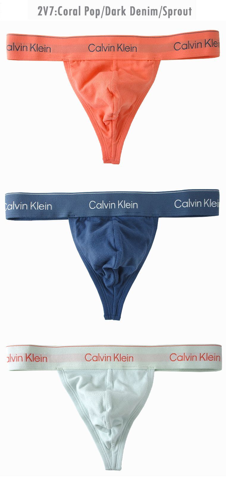 CALVIN KLEIN カルバン・クライン 3ピースコットンストレッチTバック 3