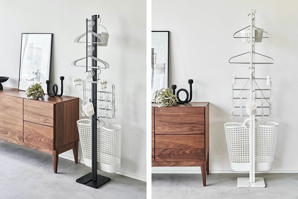 折り畳み室内物干し タワー 山崎実業 tower 室内干し 収納 ラック 物干し竿 物干しラック 室内 折りたたみ 洗濯物干しラック 花粉 黄砂 ハンガーラック 頑丈 洗濯 布団干し おしゃれ 物干しホルダー 6619 6620 公式