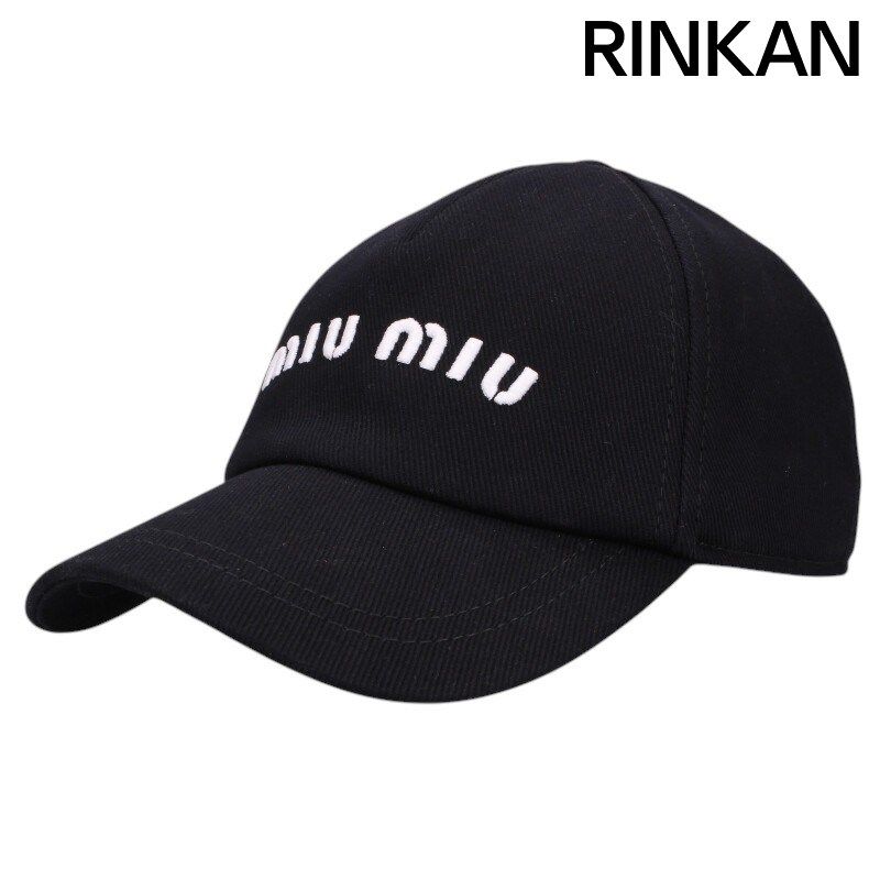 ミュウミュウ 5HC179 ロゴ刺繍ベースボールキャップ レディース M