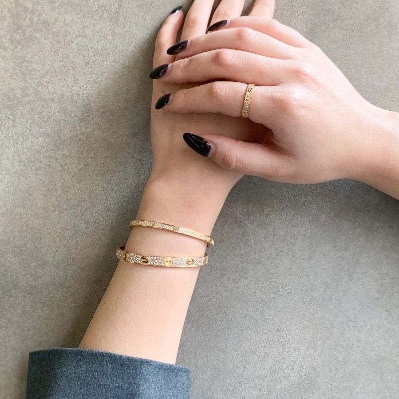 カルティエ 新型 LOVE BRACELET/ラブブレス K18WGアフターダイヤ  