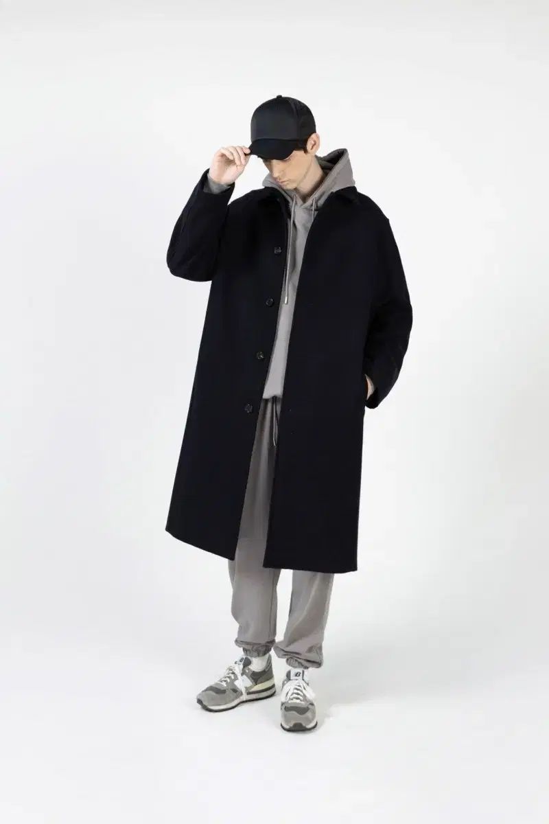 ホウト カシミア バルマカーン コート ダークネイビー M