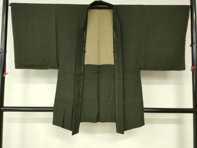 平和屋着物男性　お召　羽織　濡羽色　正絹　逸品　未使用　DAAK9104cm