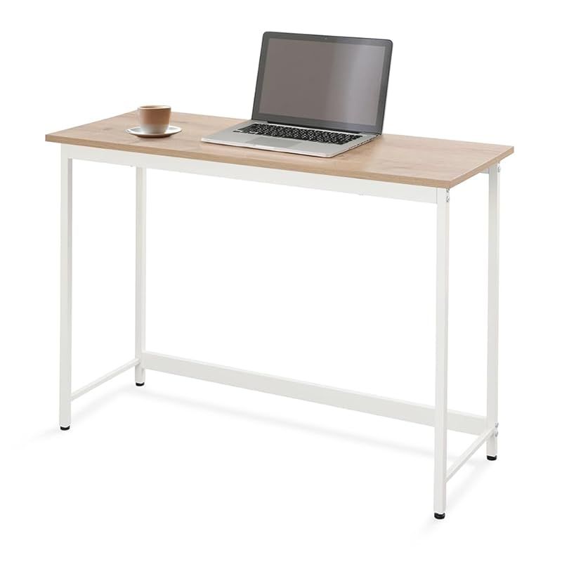 【組立簡単】アイリスオーヤマ 机 デスク パソコンデスク pcデスク シンプル 幅100cm 奥行40cm ライトナチュラル×ホワイト ベーシックデスク 勉強机 ワークデスク 100×40 BDK-1040 1