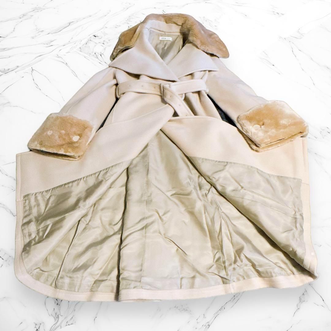 ✨完売品✨ ADEAM フォクシー トリミングベルテッドコート S ベージュ ✨完売品✨ ADEAM フォクシー トリミングベルテッドコート S ベージュ