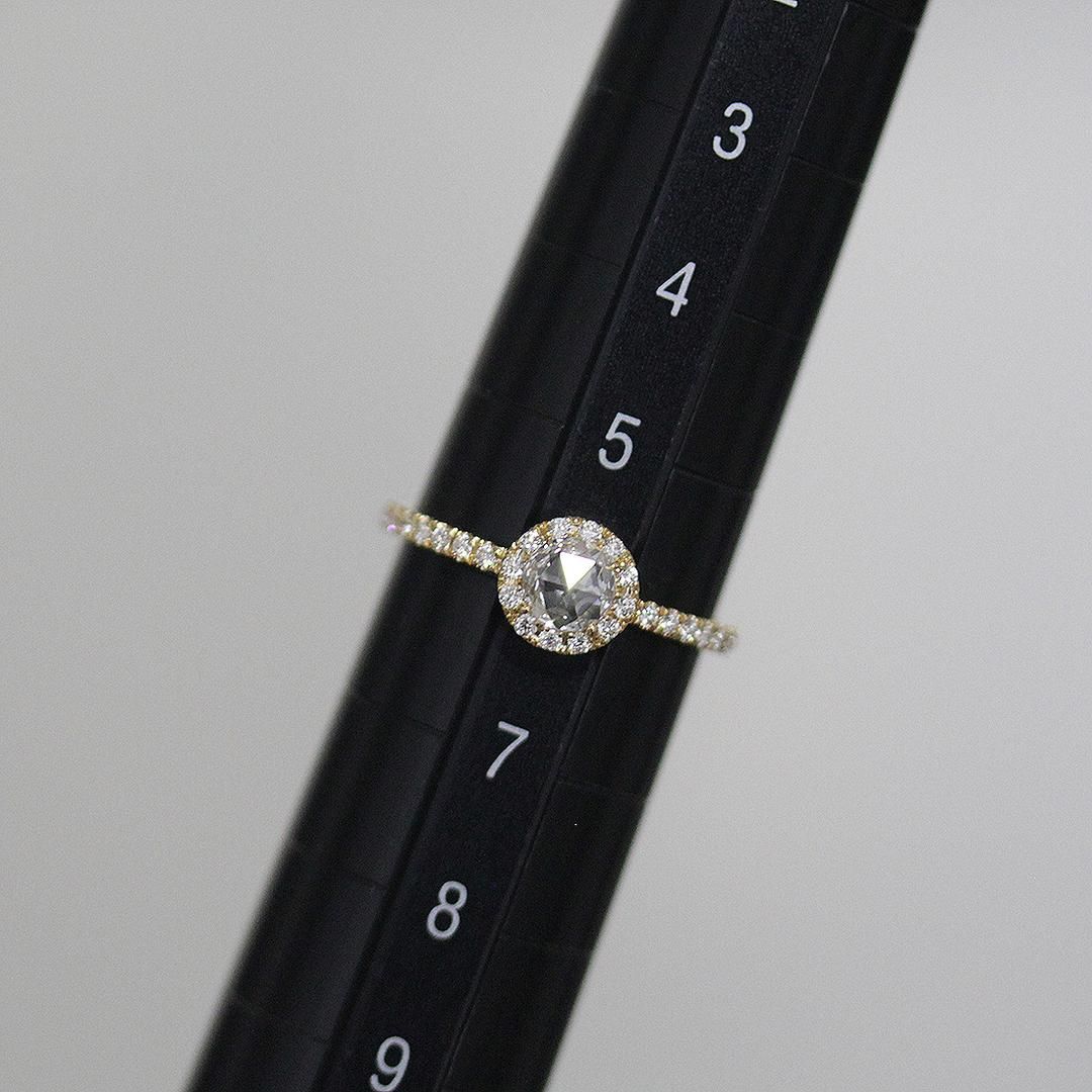 AHKAH ヴィヴィアンローズリングダイヤ0.30ct イエローゴールド6号