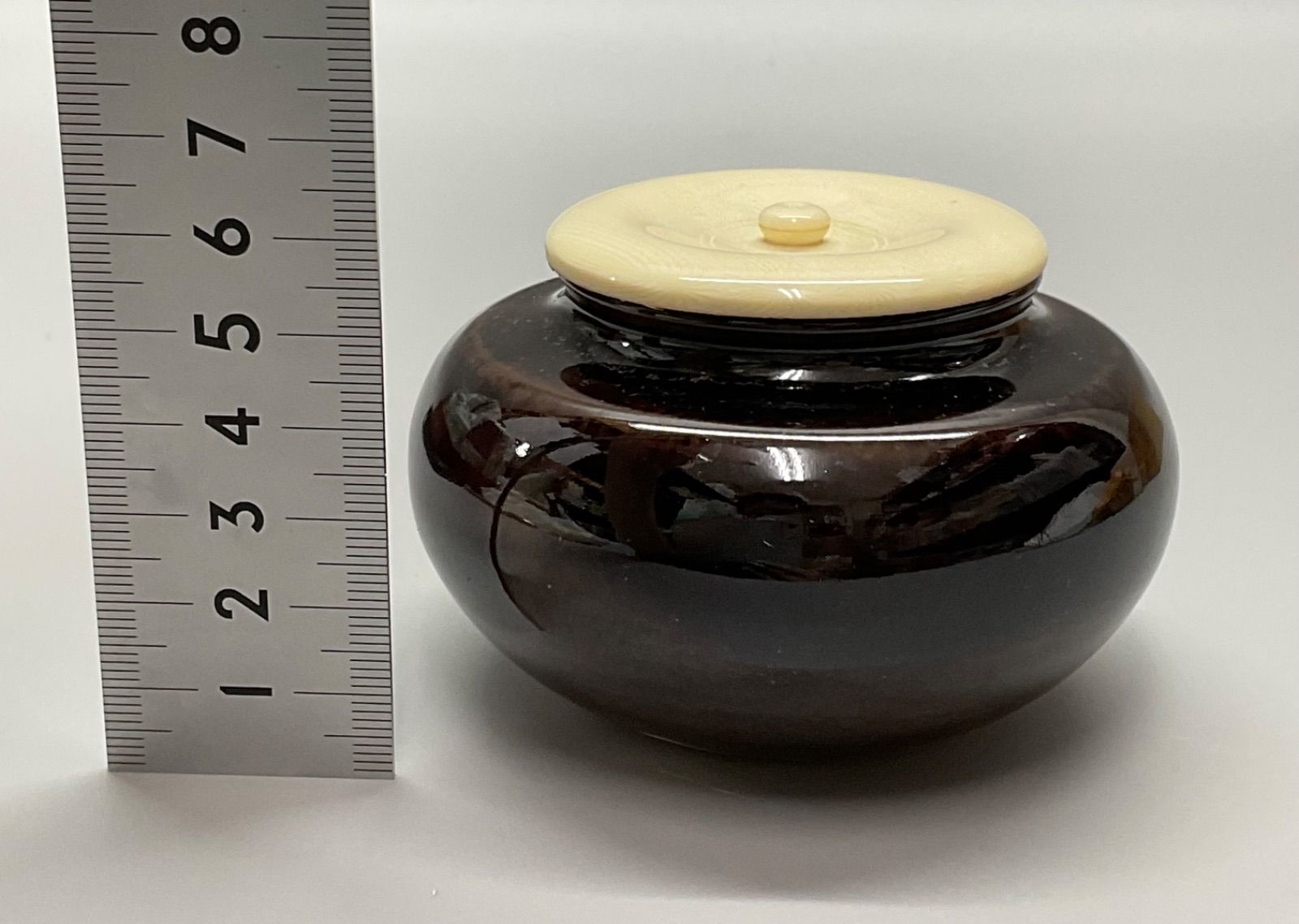 S11 洛東 桶谷定一作 大海茶入 茶入 共箱 仕覆付 東福寺緞子 茶器