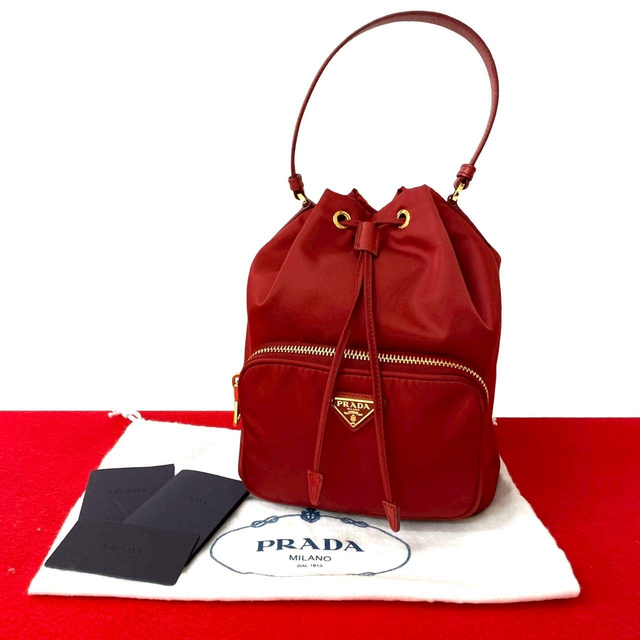 【極美品/ギャランティ付属】PRADA 巾着バッグ　三角ロゴ ナイロン×レザー 楽天市場】プラダ 巾着 袋（レディースバッグ｜バッグ）：バッグ