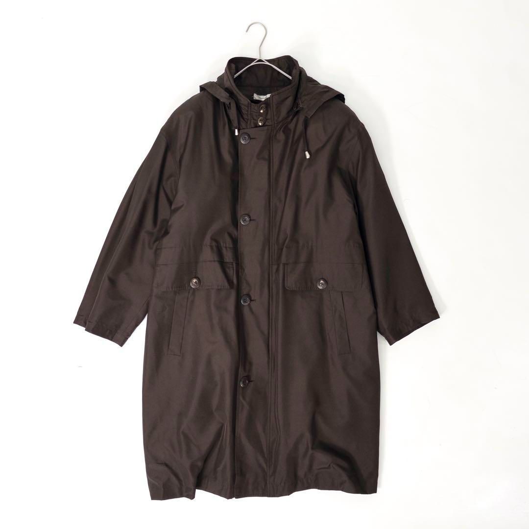 Franch vintage 2wayライナー付ロングコート毛皮 べっ甲ボタンM Franch vintage 2way 毛皮ライナー付 モッズコート ロングコート