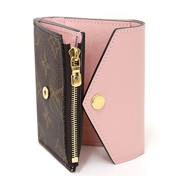 LOUIS VUITTON 三つ折り財布 ブラウン/ピンク Louis Vuitton 三つ折り財布 ブラウン/ピンク Louis Vuitton 三つ折り