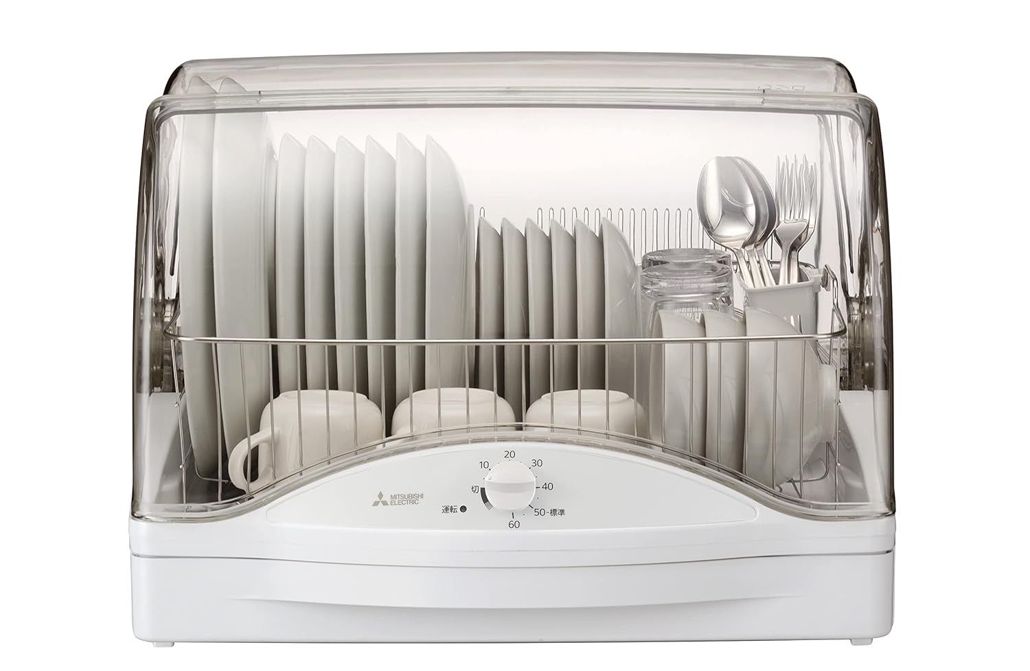 WJ37 三菱電機 MITSUBISHI ELECTRIC 食器乾燥機 キッチンドライヤー 高温乾燥 約90℃ ステンレス食器カゴ まな板 室 100cmロング排水ホース付 ホワイト TK-E50A-W