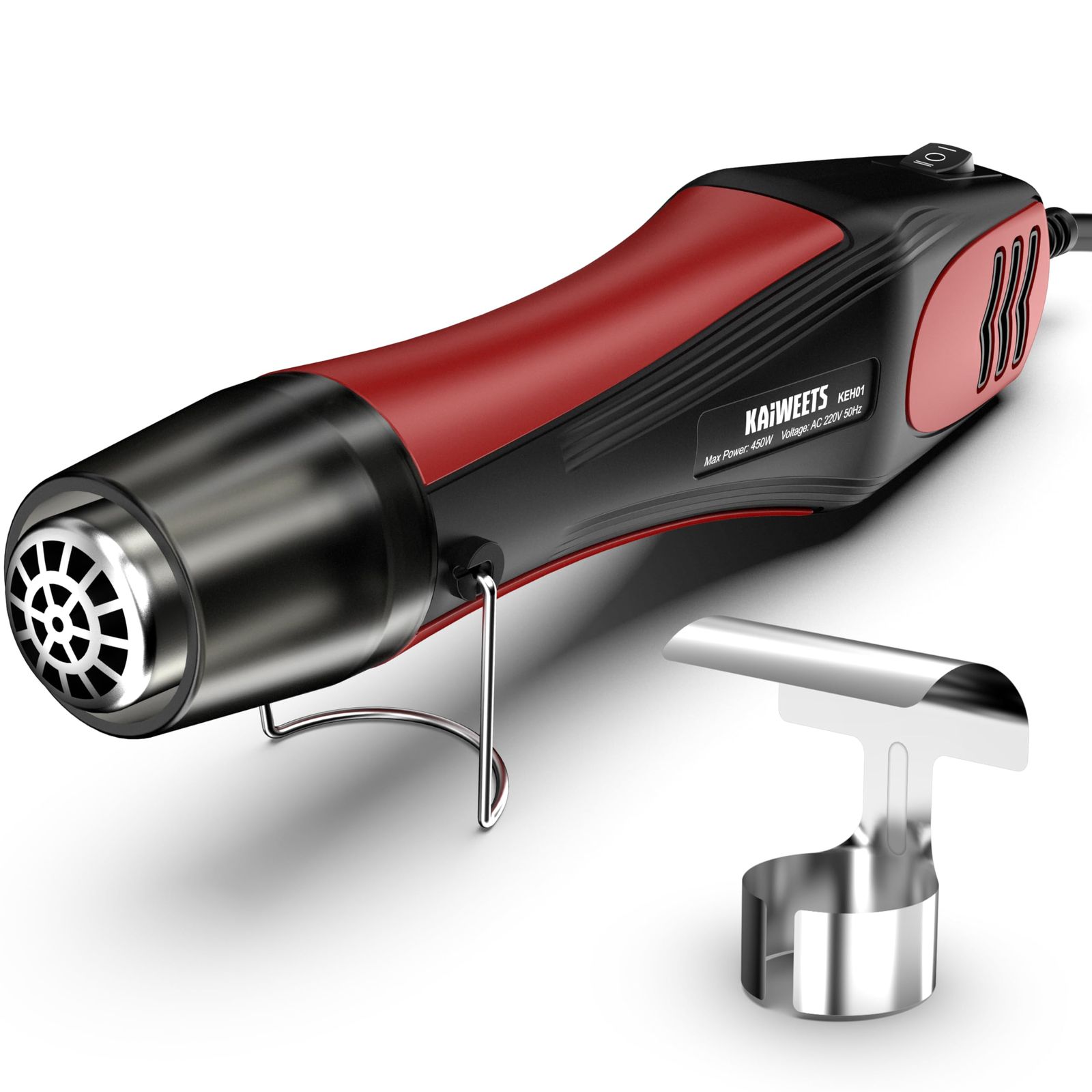 新品 KAIWEETS 450W エンボスヒーター 小型ヒートガン 250℃-450℃ 2段階 
