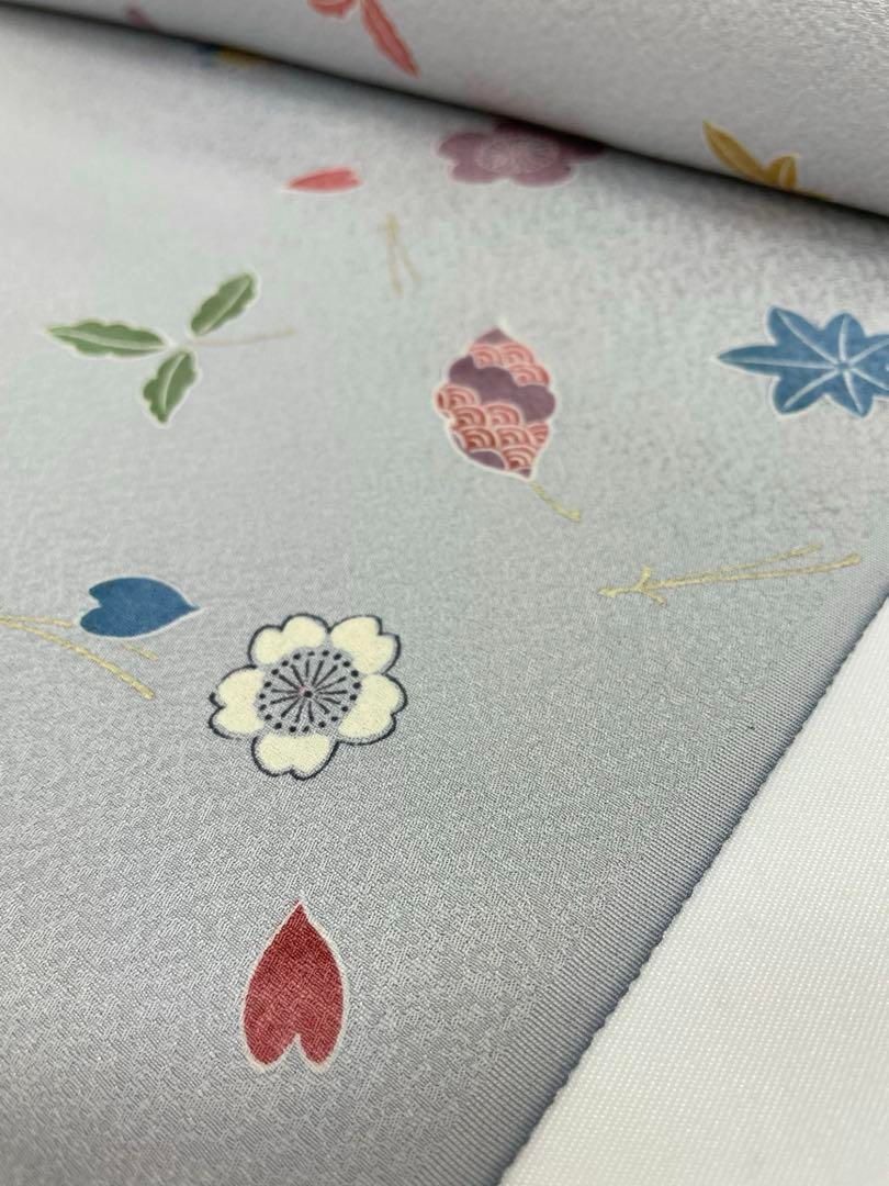 小紋 金彩 紋意匠 吹き寄せ柄 正絹 反物 - メルカリ