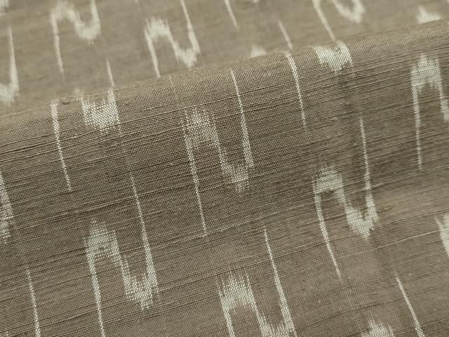 平和屋本店□極上 道中着 紬地 抽象文 黄枯茶色地 逸品