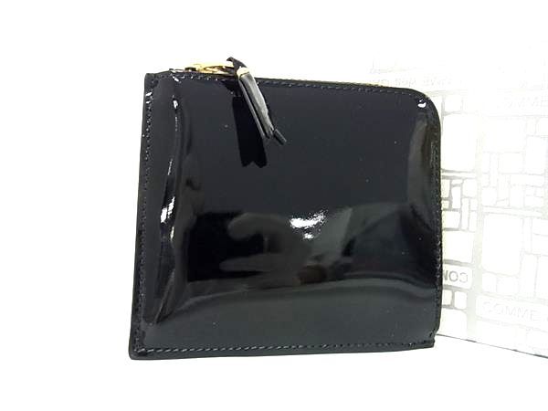 COMME des GARCONS コム デ ギャルソン パテントレザー コインケース コインパース 小銭入れ ブラック系 BN2928