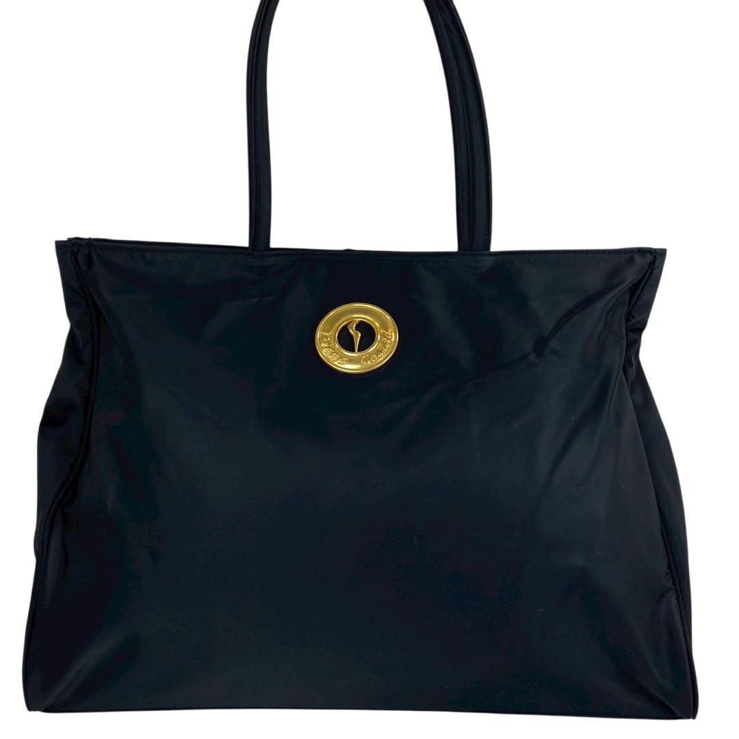 B3240】 【訳あり】 Diana ダイアナ トートバッグ 黒 ナイロン 金ロゴ