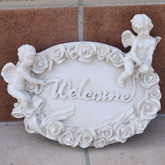 新品】天使のウェルカムボード WELCOME ガーデニング 雑貨 庭 置物