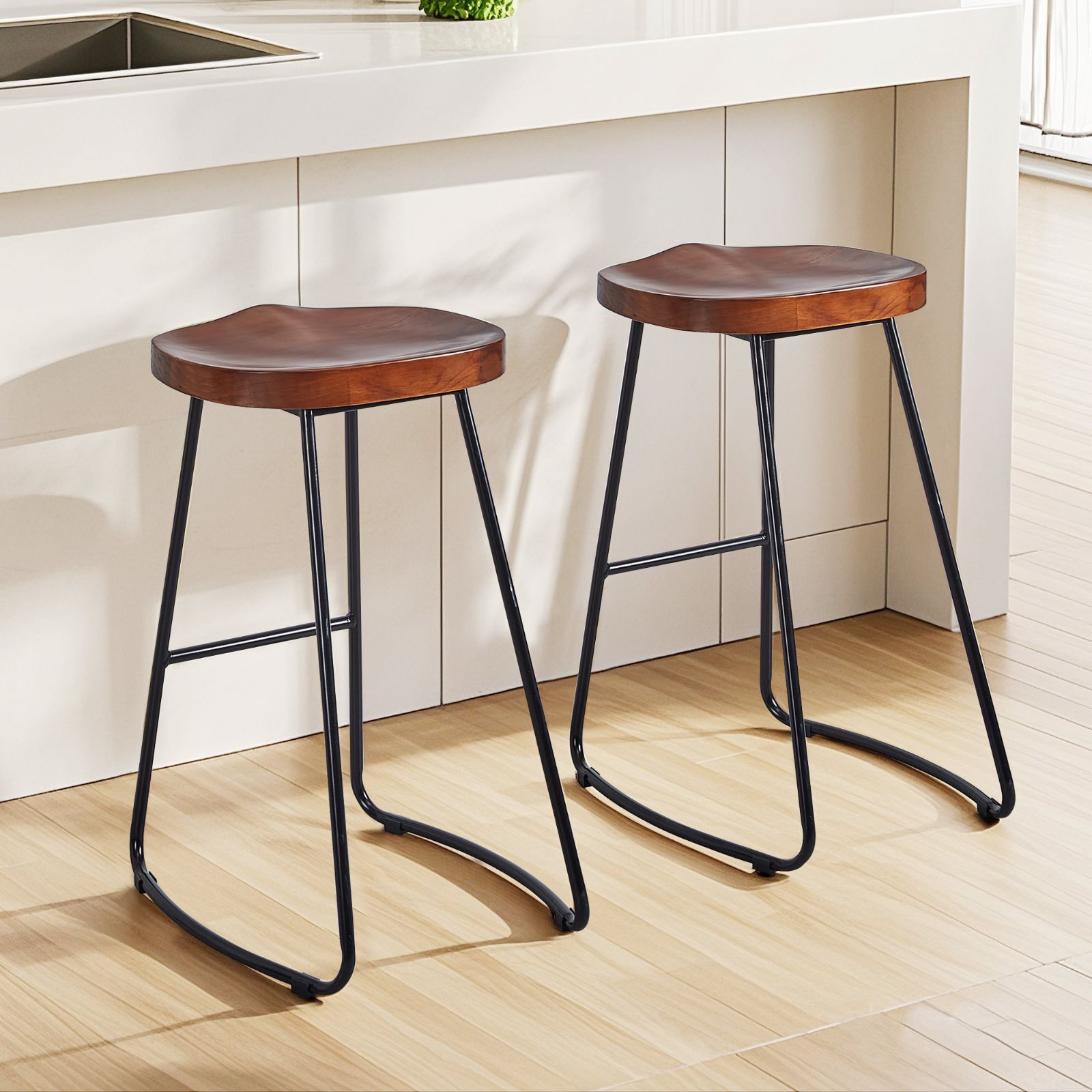 新品未使用】美品 VECELO 即納 カウンタースツール 木製 バースツール 