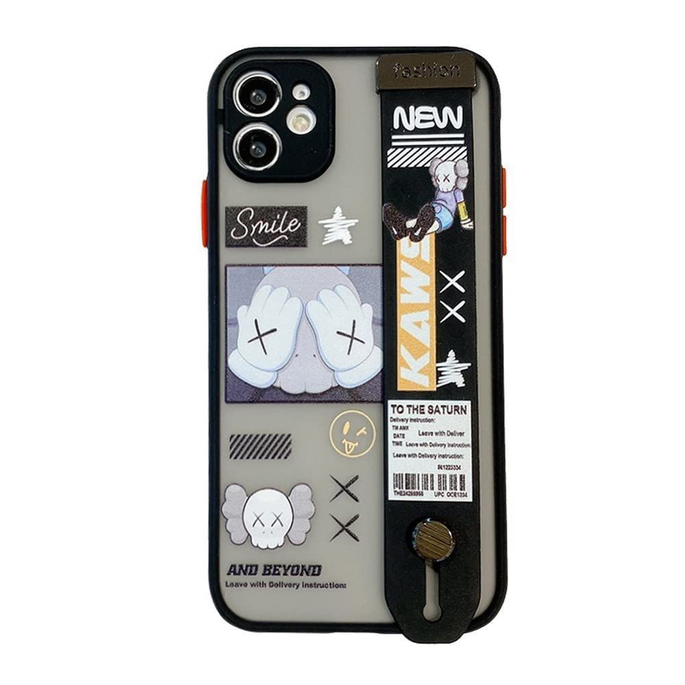【新着商品】ケース カウズ 可愛い スマホケース 用 リストレット キックスタンド アイフォン 13 13 用 ケース ストラップ iPhone 携帯ストラップ TPU保護カバー スタンド機能
