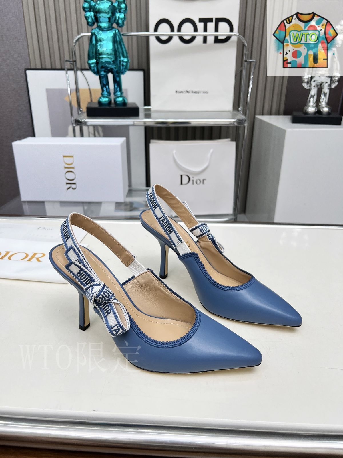 刺繍ハイヒール アルファベットロゴリボンサンダル11-3