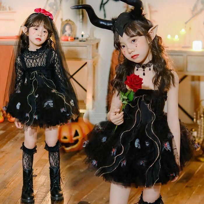 ハロウィン*コスチューム*衣装*コスプレ*子供*魔女*ウィッチ Brightlele ハロウィン コスプレ 衣装 子供 仮装 魔女 ウィッチ