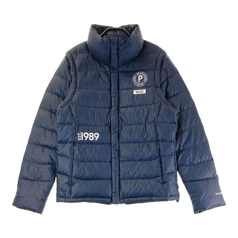 パーリーゲイツ】4WAY人気チェック柄×ビックロゴネーム 長袖ダウンジャケットM パーリーゲイツのチェック柄ダウンジャケットサイズ4