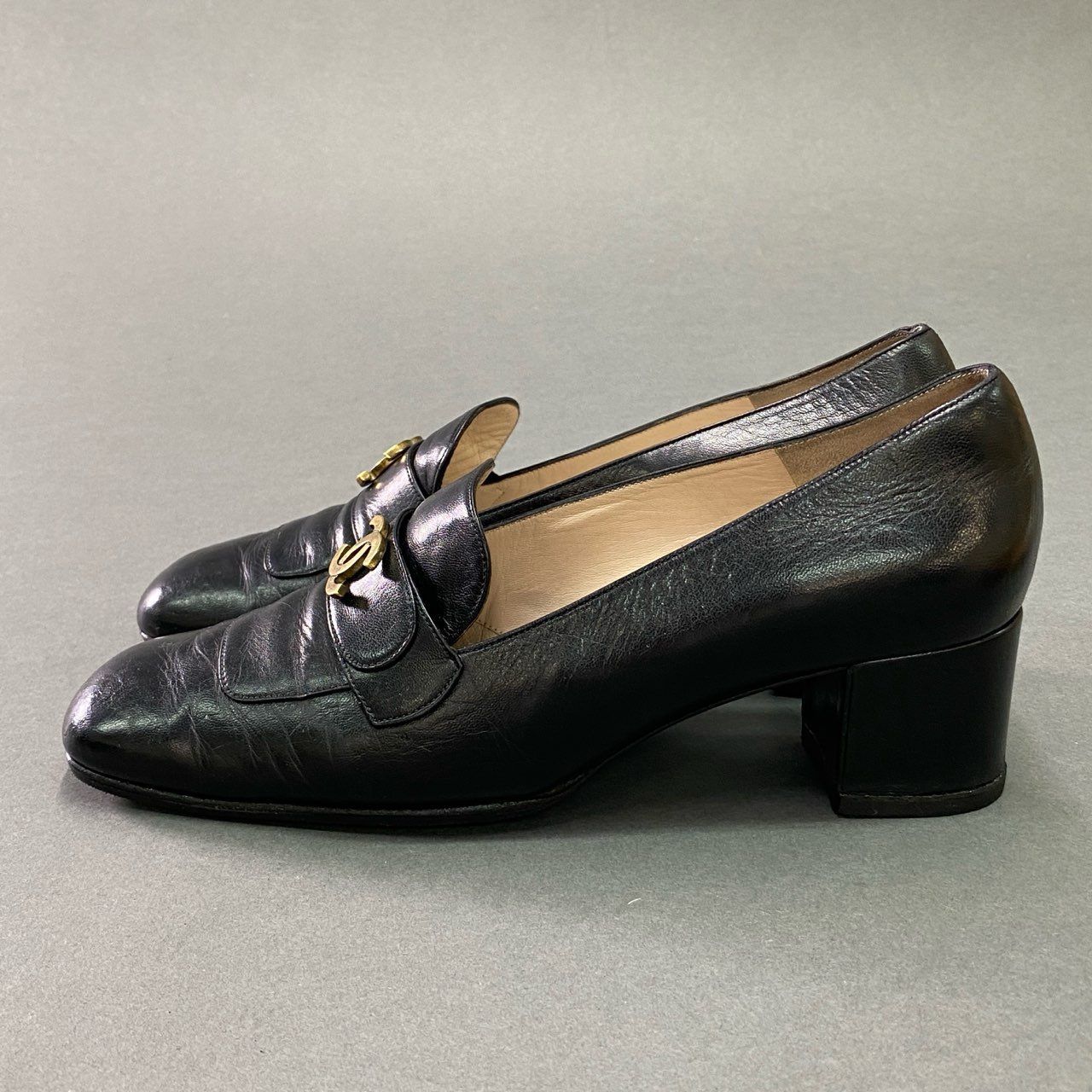 6c19 CHANEL シャネル ヴィンテージ ココマーク ローファー 36 1/2