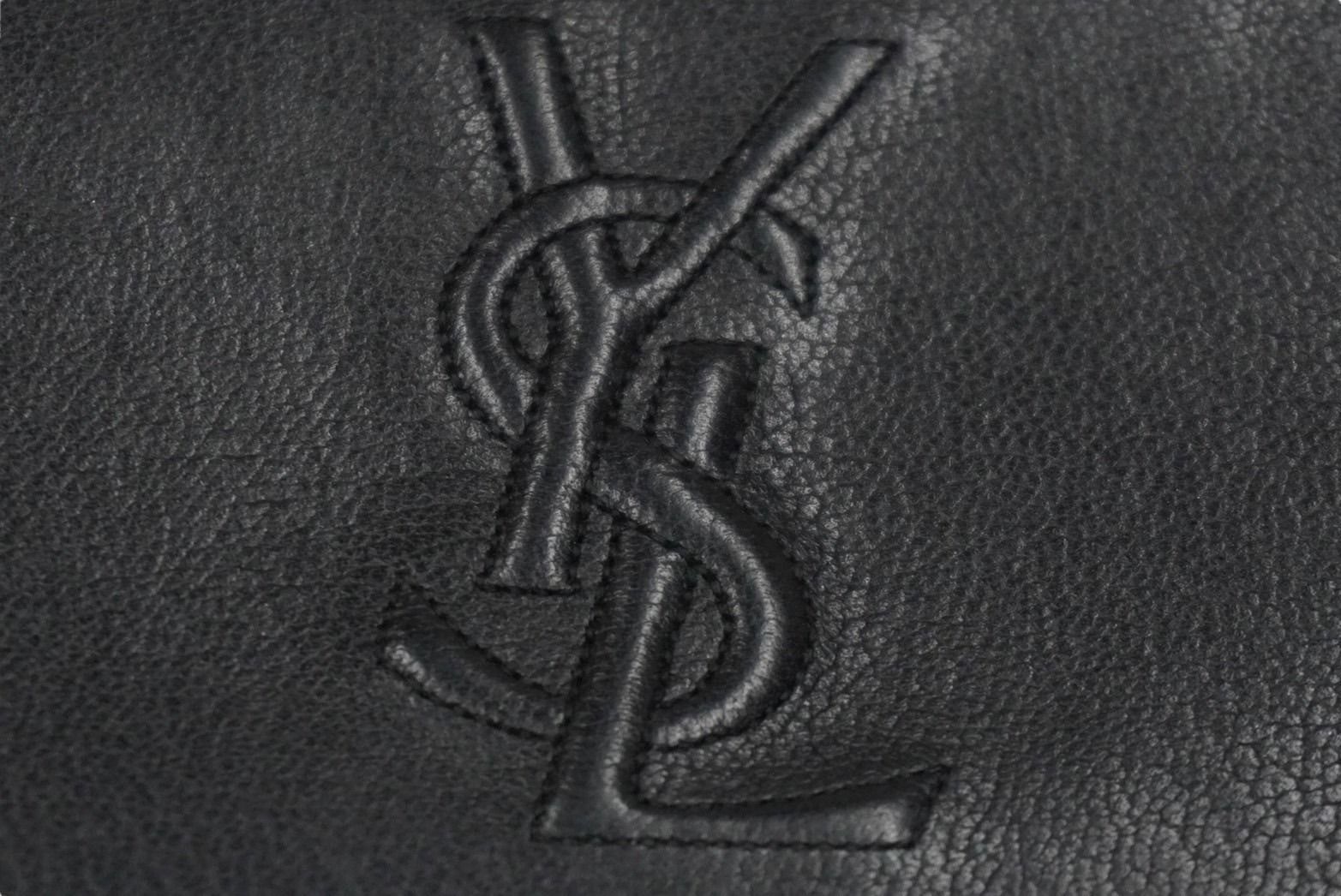 YVES SAINT LAURENT イヴ サンローラン 長財布 ラウンドファスナー YSLロゴ 352904 レザー ブラック 美品 中古 61569 61569-d1.jpg