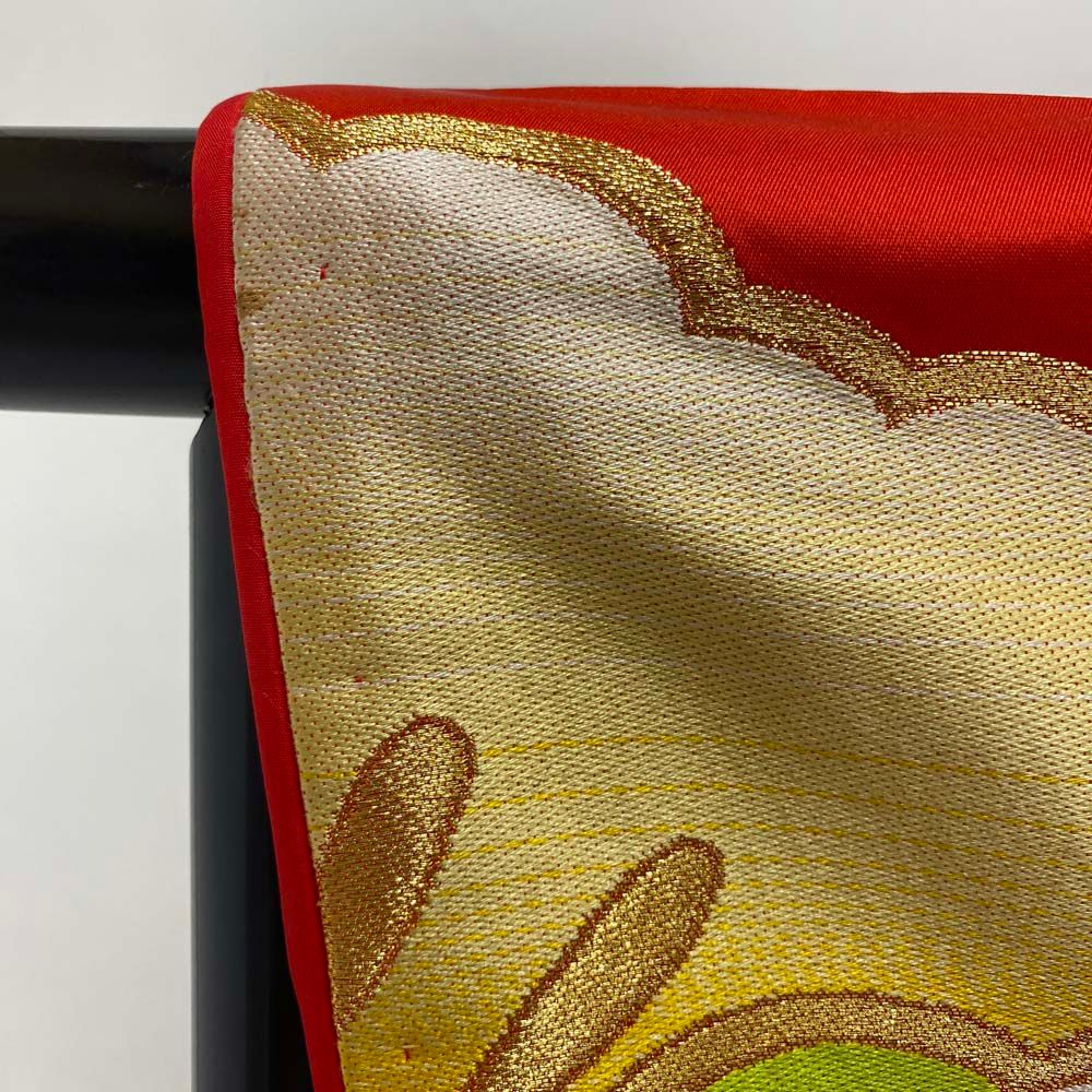 色打掛 正絹 鶴 刺繍 赤 打掛 Mサイズ 裄66.5 花嫁衣裳 婚礼  